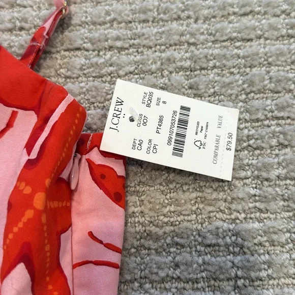 NWT J Crew Factory Tie Back Babydoll Fun Print Tank Top 8 - Picture 2 of 3